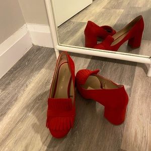 Joe fresh red heels, size 8
